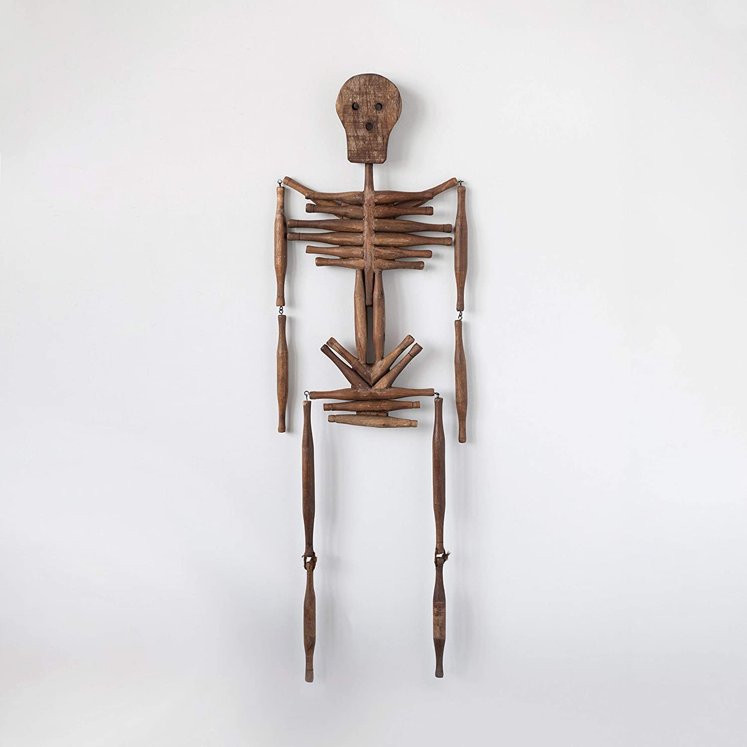 Creative Co-Op 14 L x 2 W x 42 H Found Hanging Wood Rolling Pin Skeleton (Each One Will Vary) Figures and Figurines, Multi - Image 3